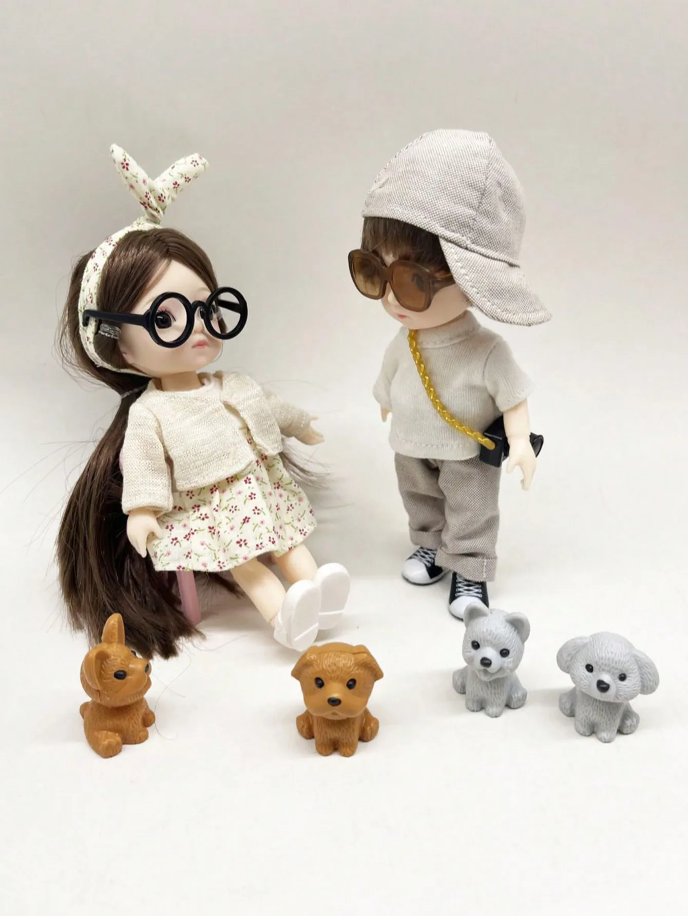 6 inch silicone vinyl cute fashion toys doll girl Christmas gift for kid with clothes and glasses collection Doll beauty