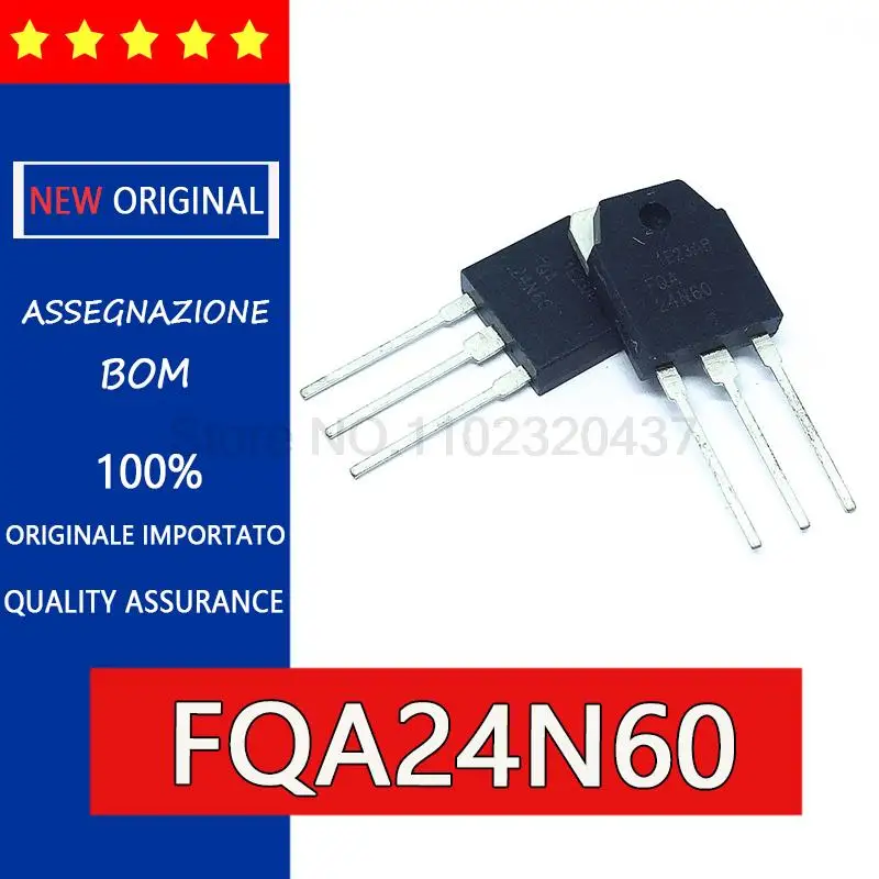 New and original FQA24N60 MOS TO-3P 24N60 24A 600V The test of the MOS field effect tube, high power MOS field effect tube