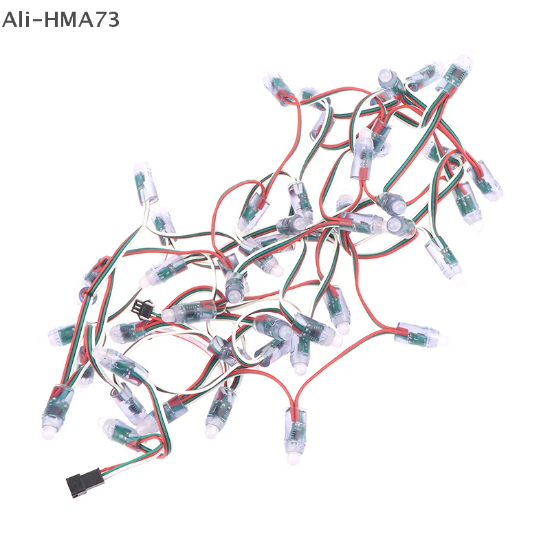 HMA73-50 шт. DC5V WS2811 полноцветный светодиодный пиксельный световой модуль 12 мм 14 см провода IP68 водонепроницаемые RGB цифровые светодиодные струны фестивальный декор