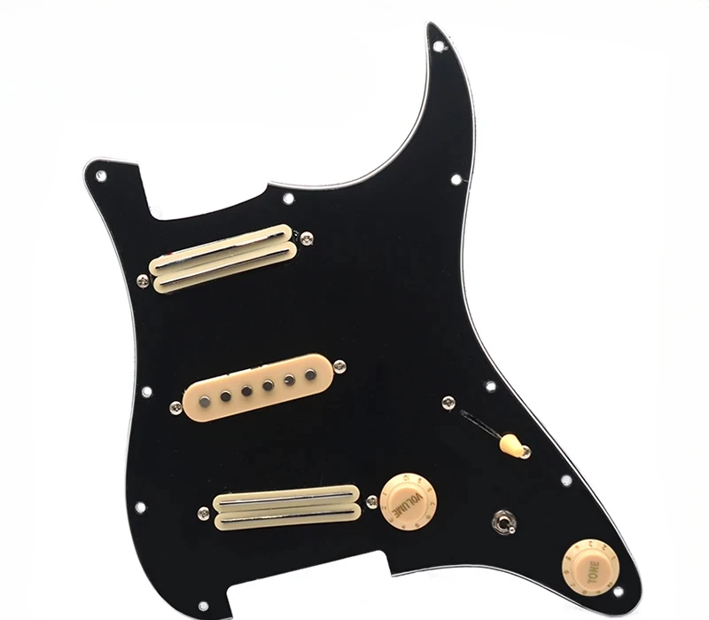 

Alnico 5 Prewired ST Pickguard Coil Splitting Pickguard SSS(2x Mini Humbucker+Single Coil Pickup) Loaded Pickguard Set