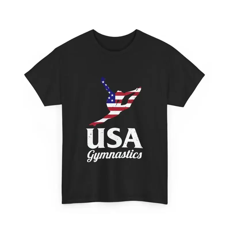 USA Gymnastics T Shirt Patriotic Gymnast American Flag