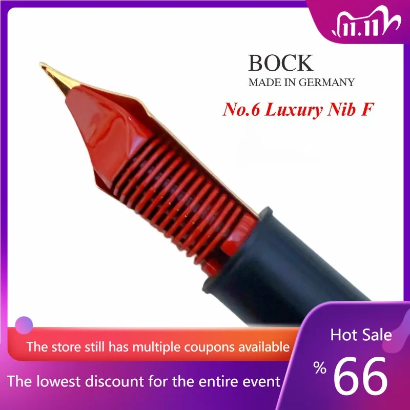 autentica-punta-per-penna-stilografica-tedesca-bock-n6-nuova-lingua-per-penna-con-vernice-vermiglio-rossa-fatta-a-mano-di-lusso-importata-con-originale-6-pennini