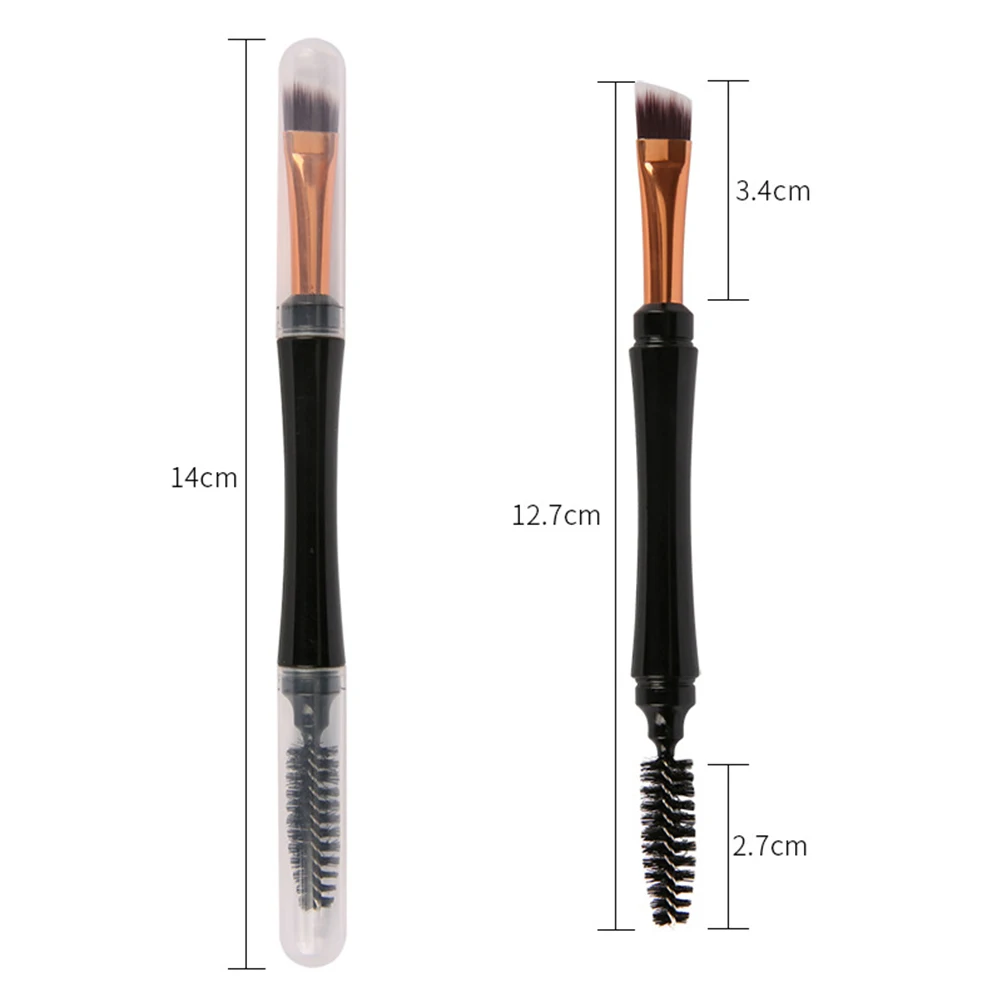 

2pcs Makeup Brush Set Dual Purpose Brushes Eyelash Comb Smooth Handle Durable Tools Female Gift Idea Professional