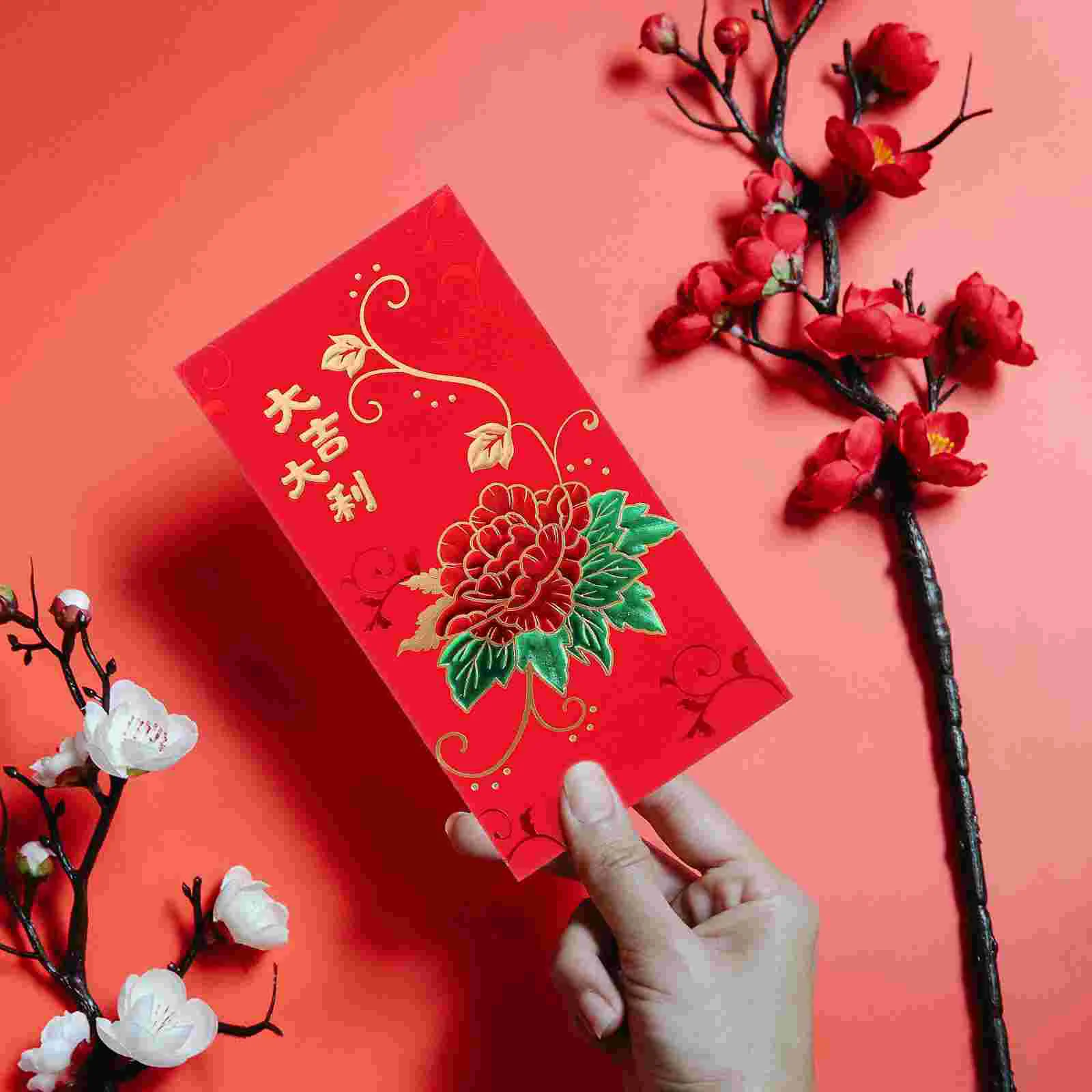 6 Pcs Chinese Style See Red Envelope Bag The Gift Year Decorations Paper Lunar Envelopes