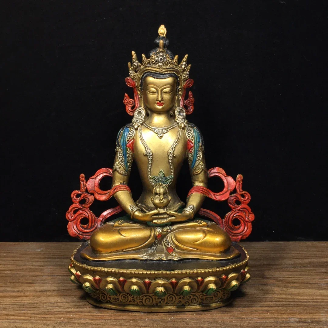 

Fine Crafted And Aesthetically Pleasing Pure Copper Painted Buddha Statue Ornaments In Home Crafts Are Worth Collecting