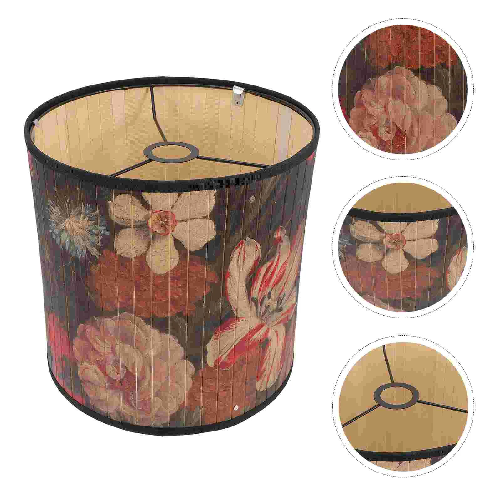 

Bamboo Lampshade Light Covers Ceiling Decor Retro Pendant Wrinkle Decorate Hanging