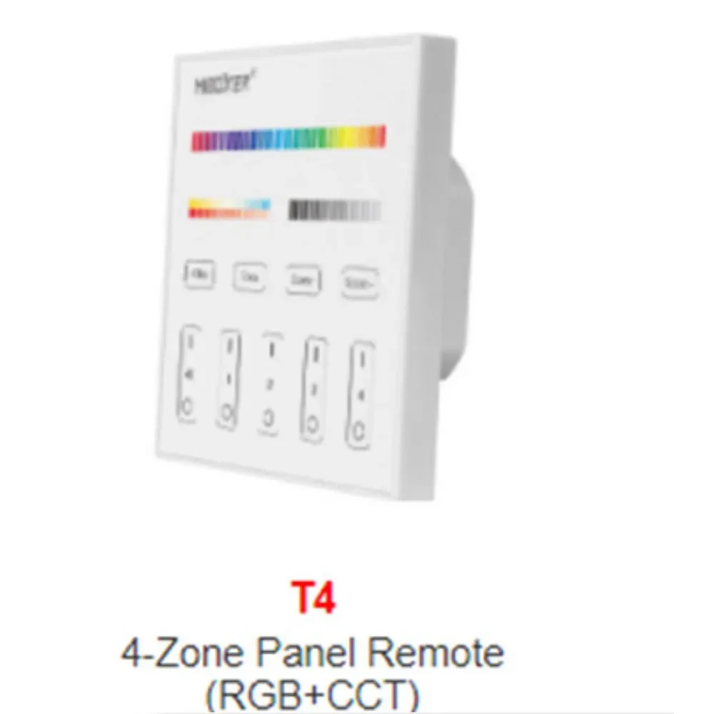 MiBoxer 2.4G Draadloos RGBCCT LED-paneel Afstandsbediening FUT100 FUT092 FUT092B B3 T3 B4 T4 B0 B8 S2W+ C5 Y3 FUT088 FUT089 FUT089B FUT089S