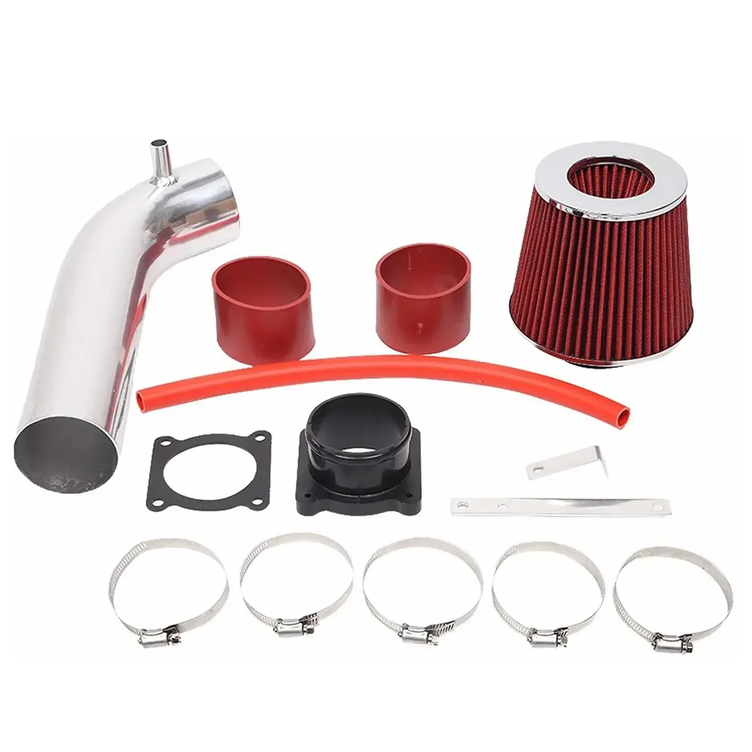 Sistem asupan udara perak merah pipa asupan udara dingin + Filter udara untuk Nissan 350Z 3.5L Infiniti FX35 G35 suku cadang mesin mobil