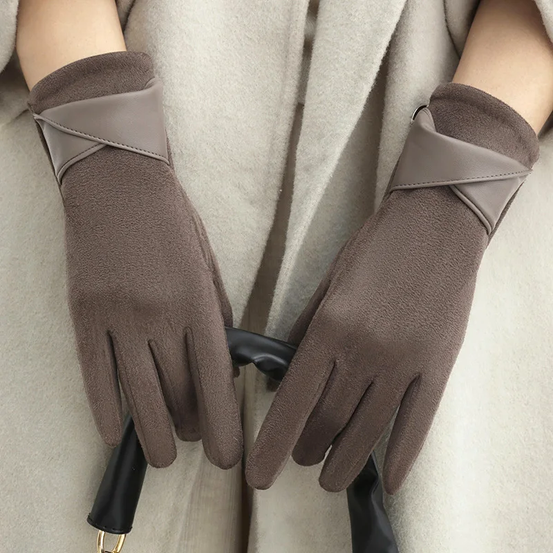 

New Warm Gloves with Velvet Suitable for Women To Use in Winter Touch Screen Cycling Driving Gloves Wedding Party Accessories