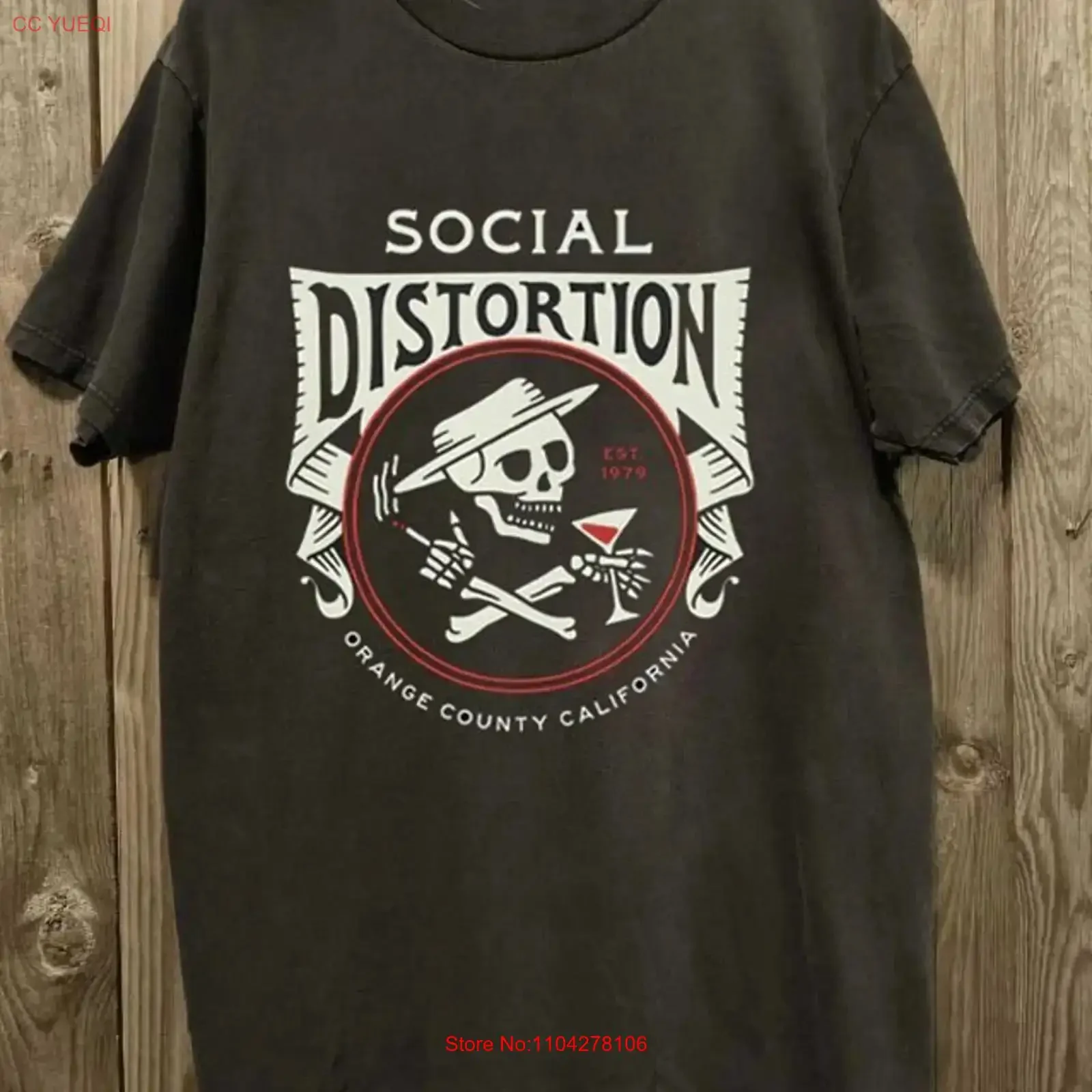 Camiseta Social Distortion Orange County California Skelly Crest T Shirt Fan S 5XL vintage lavada elegante masculina ligeiramente unissex
