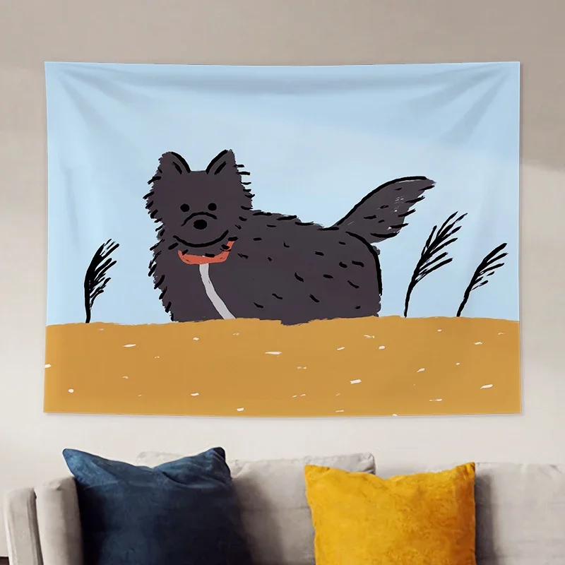 Koreaanse Kawaii Kamer Decoratie Wandtapijt Opknoping Schattig Meisje Kat Hond Kamer Decoratie Muurschildering Mooie Kamer Decoratie