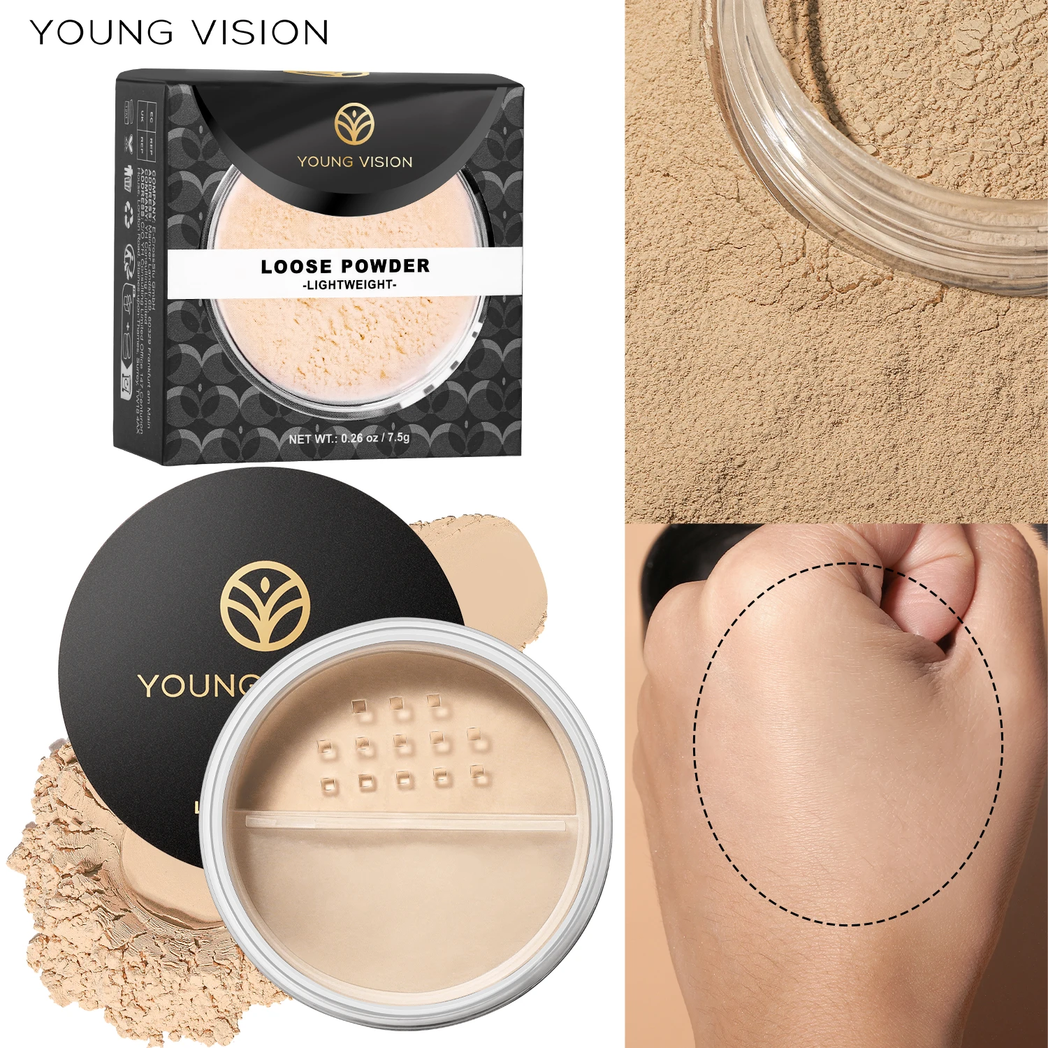 YOUNG VISION Makeup Setting Powder Non sticking Powder, breathable, delicate, makeup free, matt, concealer powder