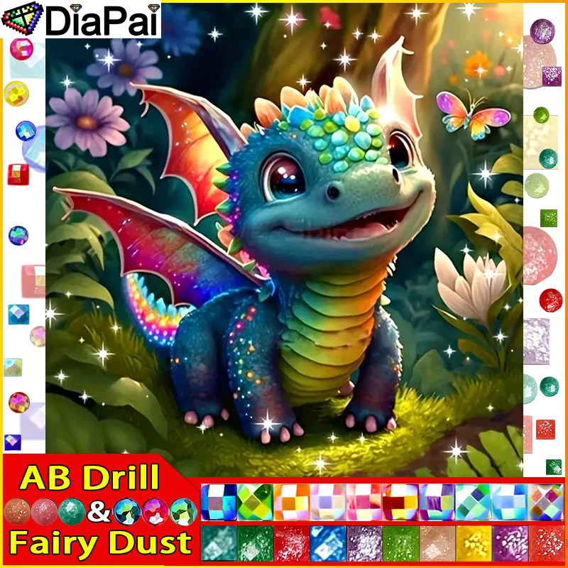 DIAPAI Fairy Dust AB Diamond Painting Full Square/Round Drill 5D DIY 