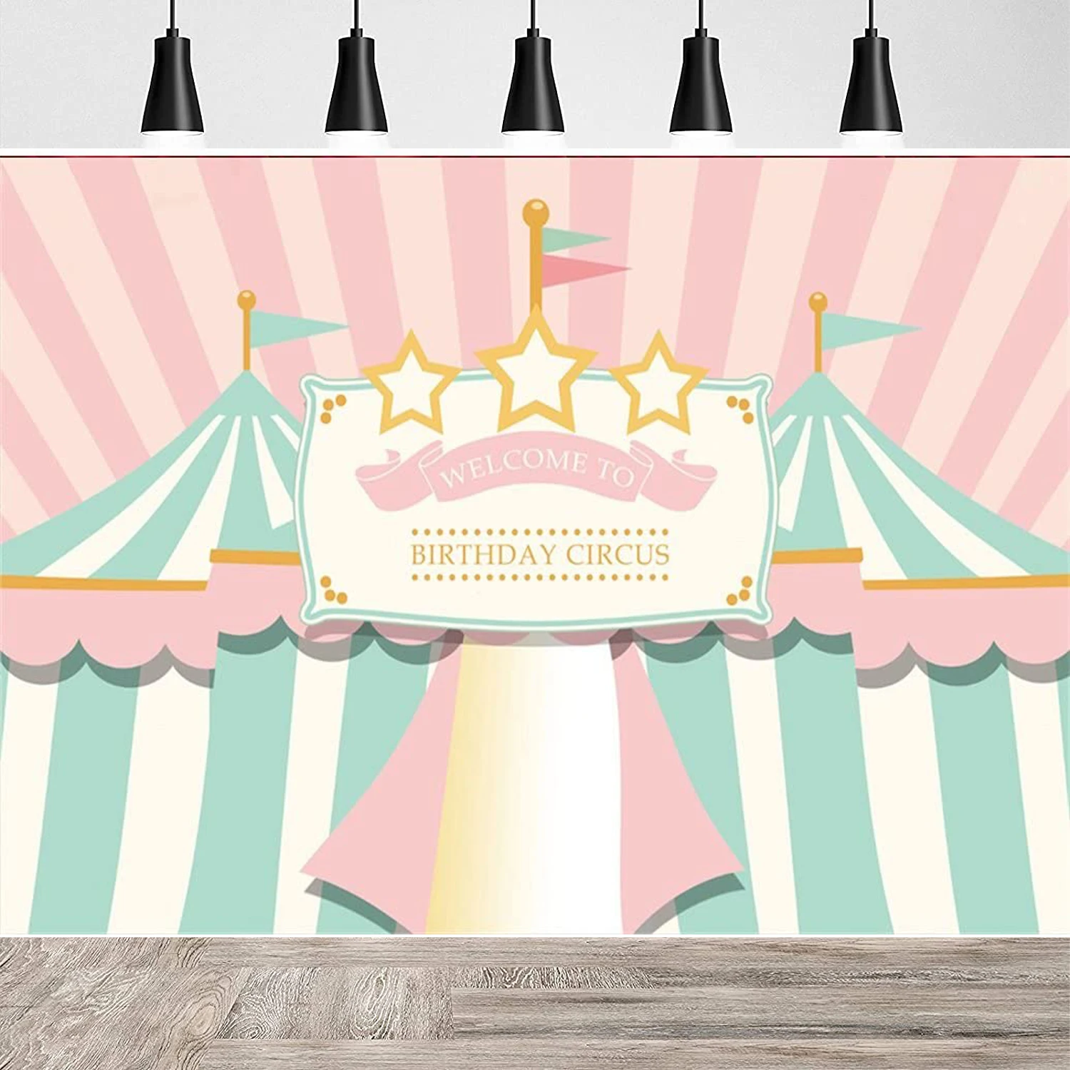 Birthday Circus Background Abstract Tents Baby Party Decoration Photography Backdrop Sweet Princess Girl Children Infant Banner