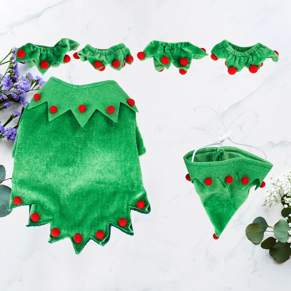 

1Set Christmas Dog Clothes Small Breed Size L Elf Costume Warm Party Pet Winter Outfit for Outdoor Christmas Dog Clothes