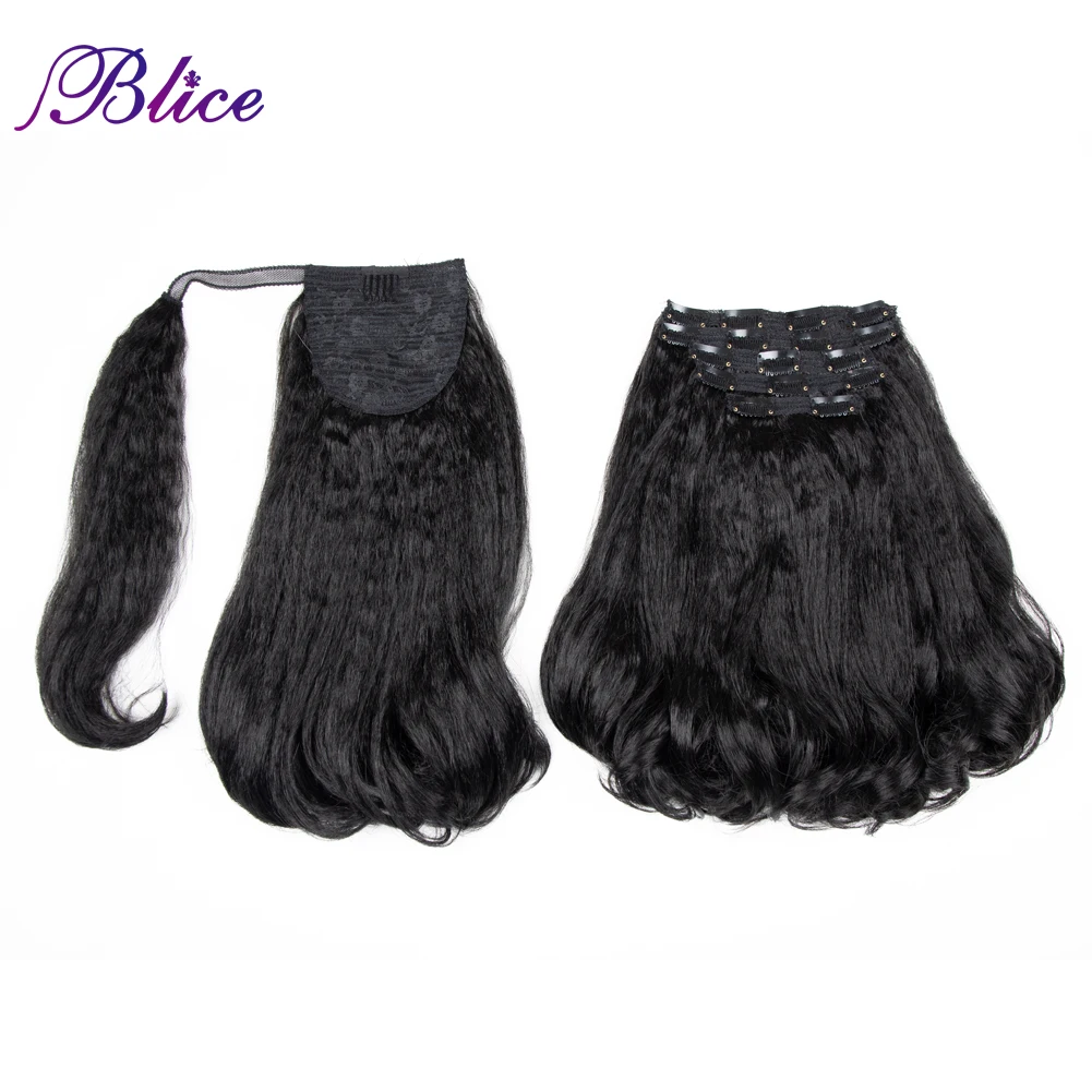 

Blice Synthetic Ponytail Set Long Wave Clip-On Ponytail Hair Pieces Easy To Wear Instant Hair Style
