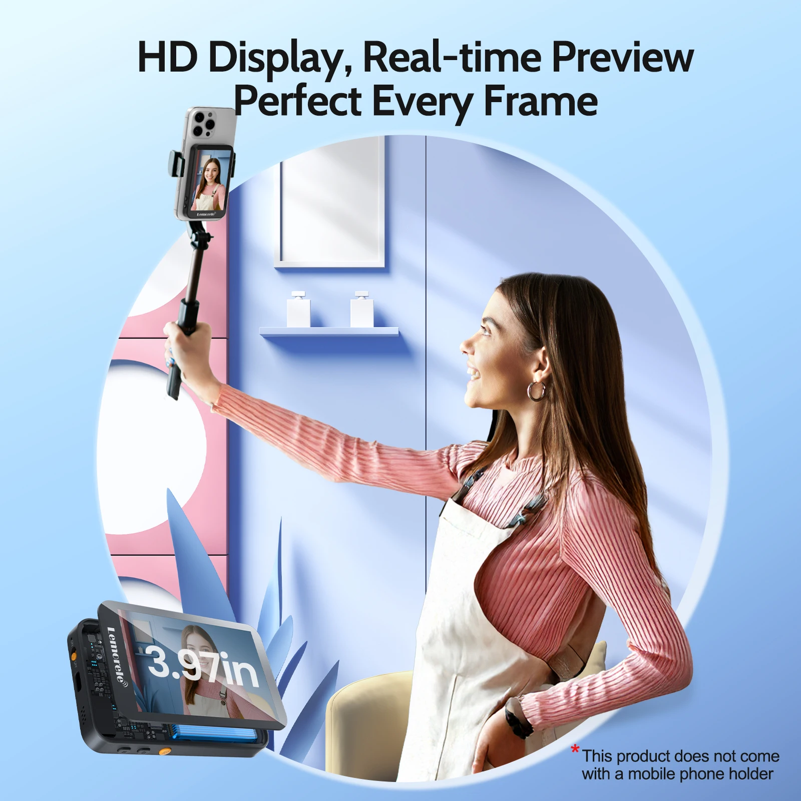 Picture 3: Lemorele Wireless Image Extender Zoom Photography Real-time Preview Bluetooth 5.0 Receiver Camping Travel Vlogs Selfie Artifact