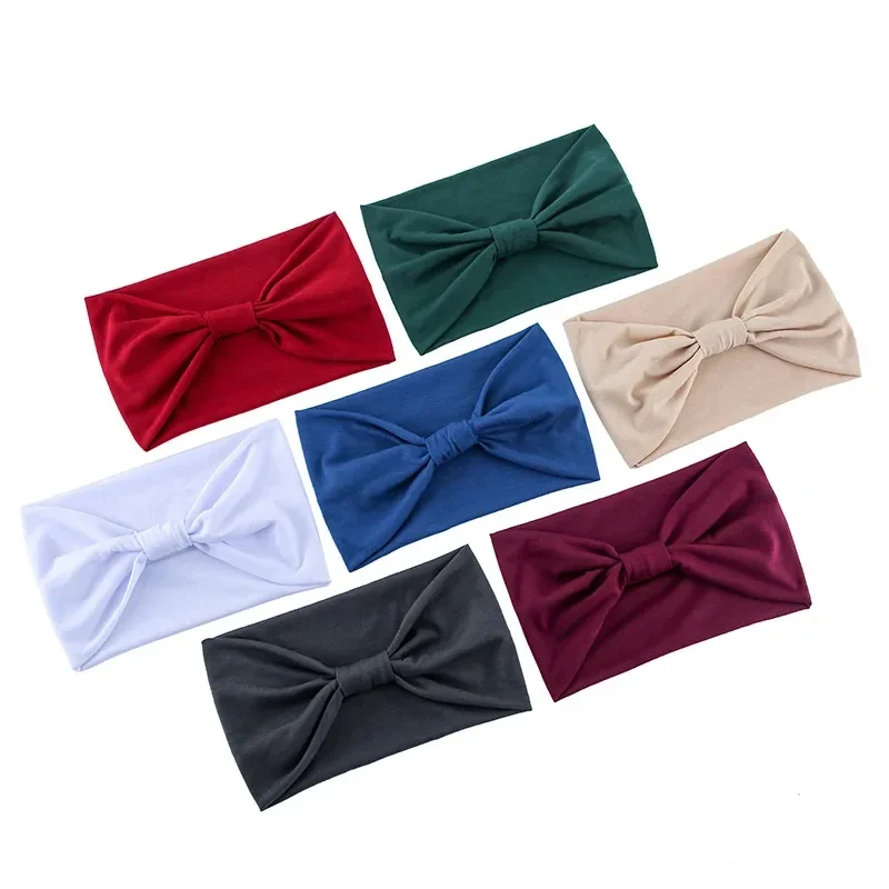 Head Band Women Hair Accessories Solid Wide Headband Bowknot Turbans Wash Face Make-up Hair Band Sports Running Yoga Headbands