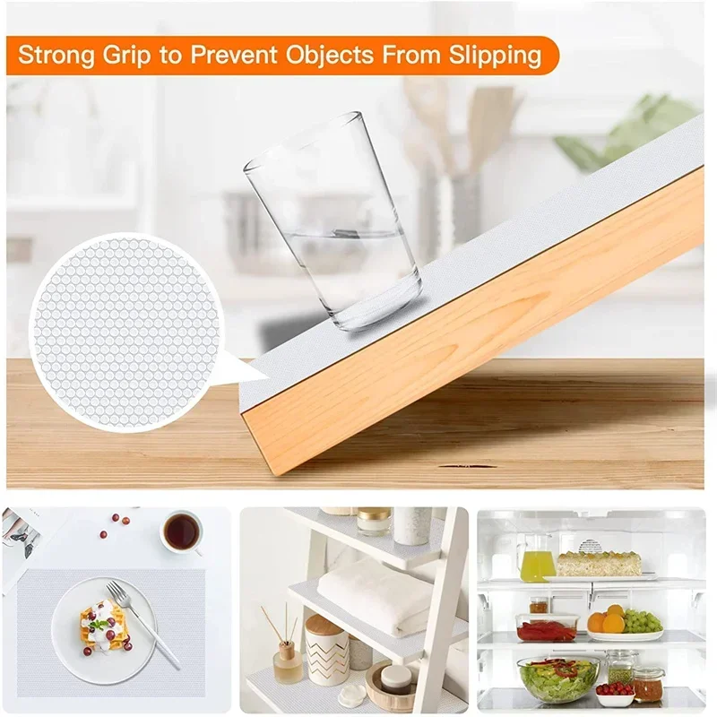 1 roll Reusable Drawer Liners Washable Dustproof and Non-slip Placemats Kitchen Cabinet Mats Refrigerator Non-slip Liners