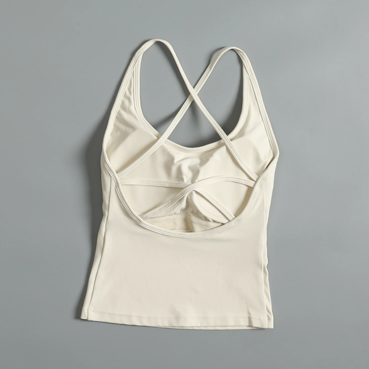 Sexy mooi sportvest met rug voor dames met zomerborstkussen, schokbestendige fitnesslingerie met jarretel Pilates yoga top