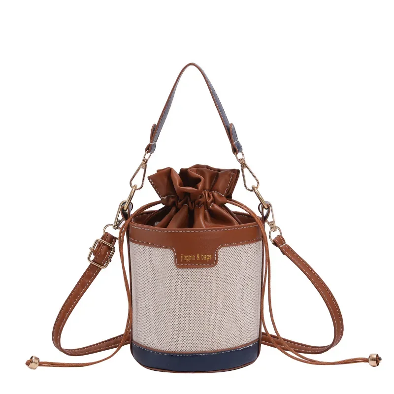 Leisure Handbag Female New Simplicity Straw Bucket Design Messenger Handbags for Women Bucket Bags