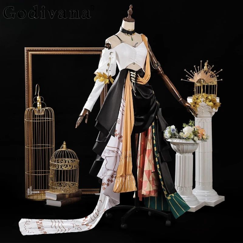 Abito uniforme adorabile alla moda Set completo Abbigliamento da gioco di ruolo per feste di Halloween da donna Abiti da donna con oggetti di scena anime