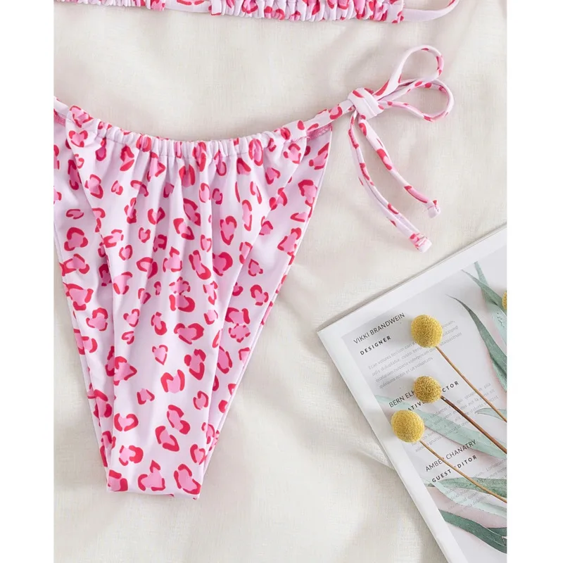 القلب طباعة مثير البيكينيات ملابس السباحة النسائية ملابس السباحة الإناث لملابس السباحة لباس سباحة البرازيلي مجموعة البكيني بحر بركة السباح #4