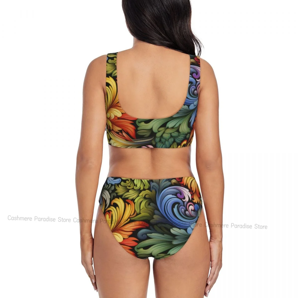 The Push-Up Floral-seamless-pattern Sexy Bikini Women Swimwear Female Swimsuit Swimming Bathing
