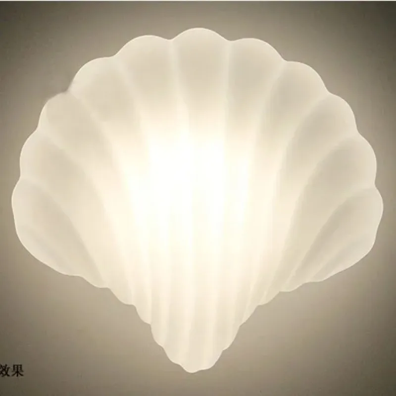 Glass Shell Wall lamp White Shell Wall lights Sconce Creative Light  Wall Lamps Fixture E27 lamp holder 40W 110V 220V