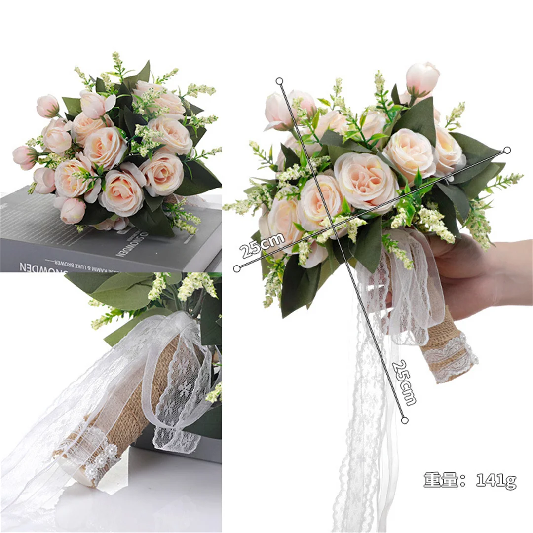 Mori Department Simulation Flower Wedding Photography Props Bride Hand Throw Flower Western Outdoor Wedding Bride Hand Bouquet