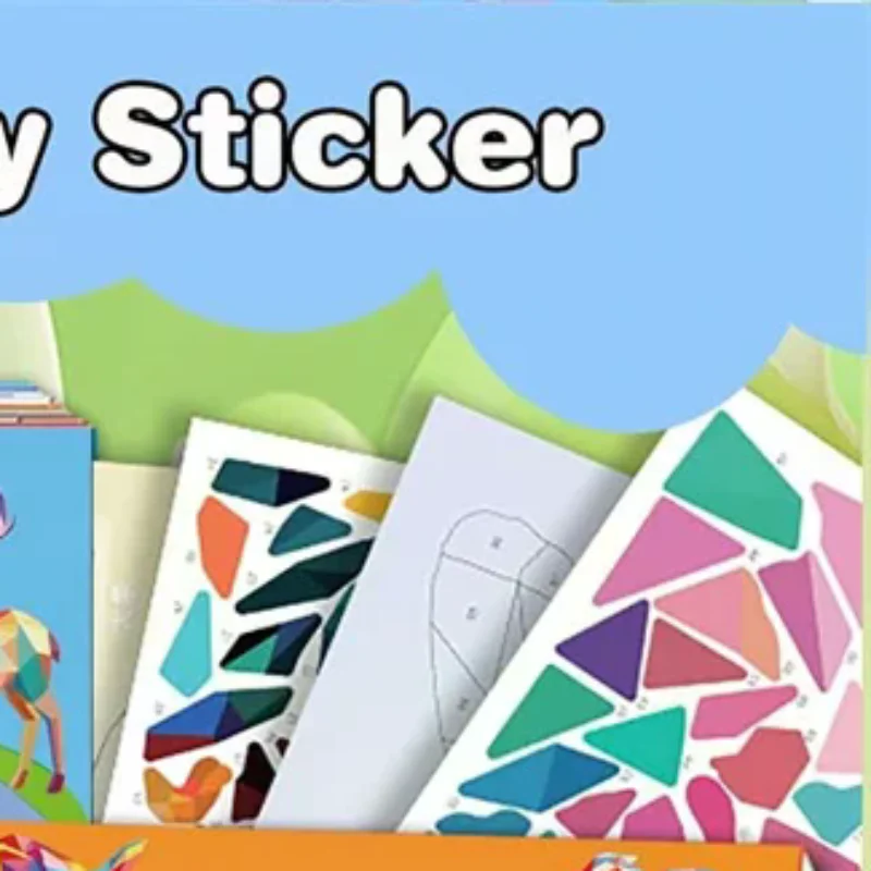 Jouet éducatif de Collage géométrique 3D pour enfants, autocollants de dessin animé, Kit artisanal pour débutants