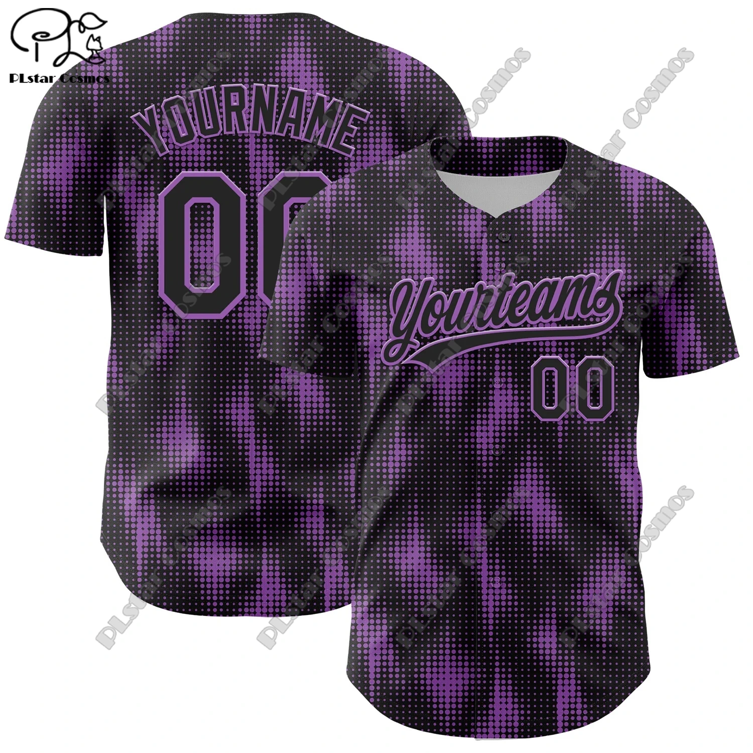 PLSTAR COSMOS customized team name 3D printing gradient geometric design genuine baseball uniform summer new short sleeve J-2