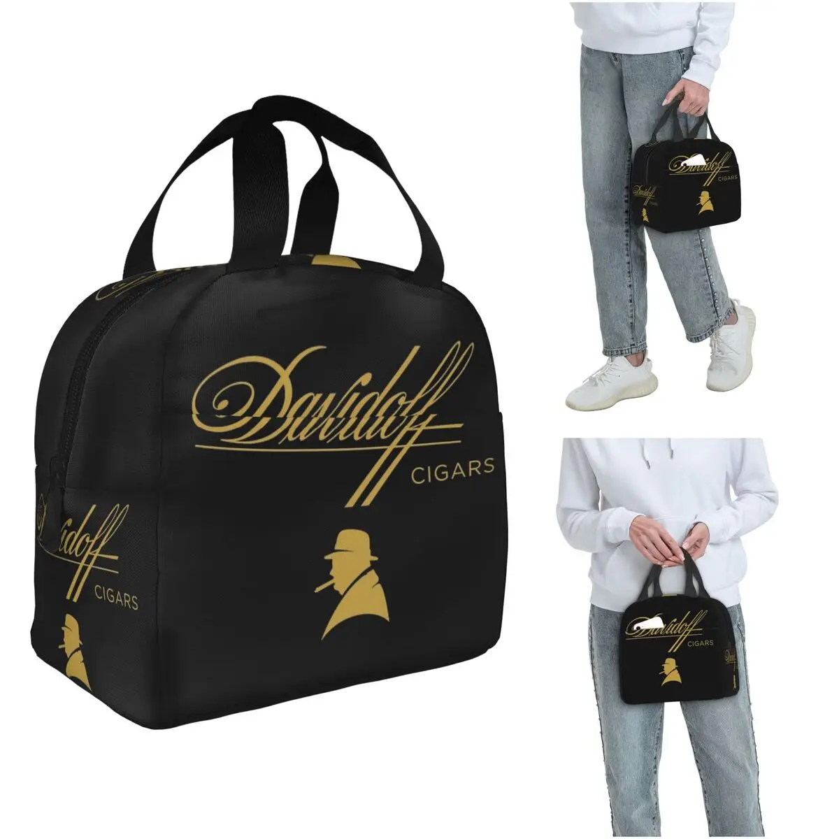 

Термосумка для обедов Davidoff Cigars Black для женщин и детей, портативная сумка-ланчбокс для еды
