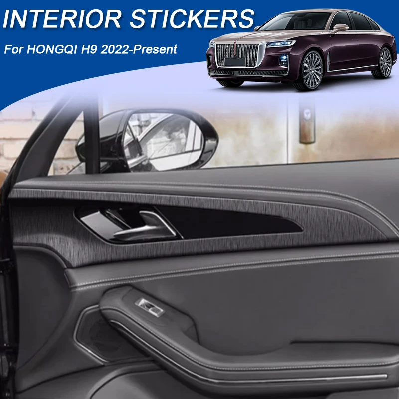 

Car Carbon Interior Sticker For HONGQI H9 2022-Present LHD Auto Lifting Window Panel Decal Gear Inner Door Protective Film
