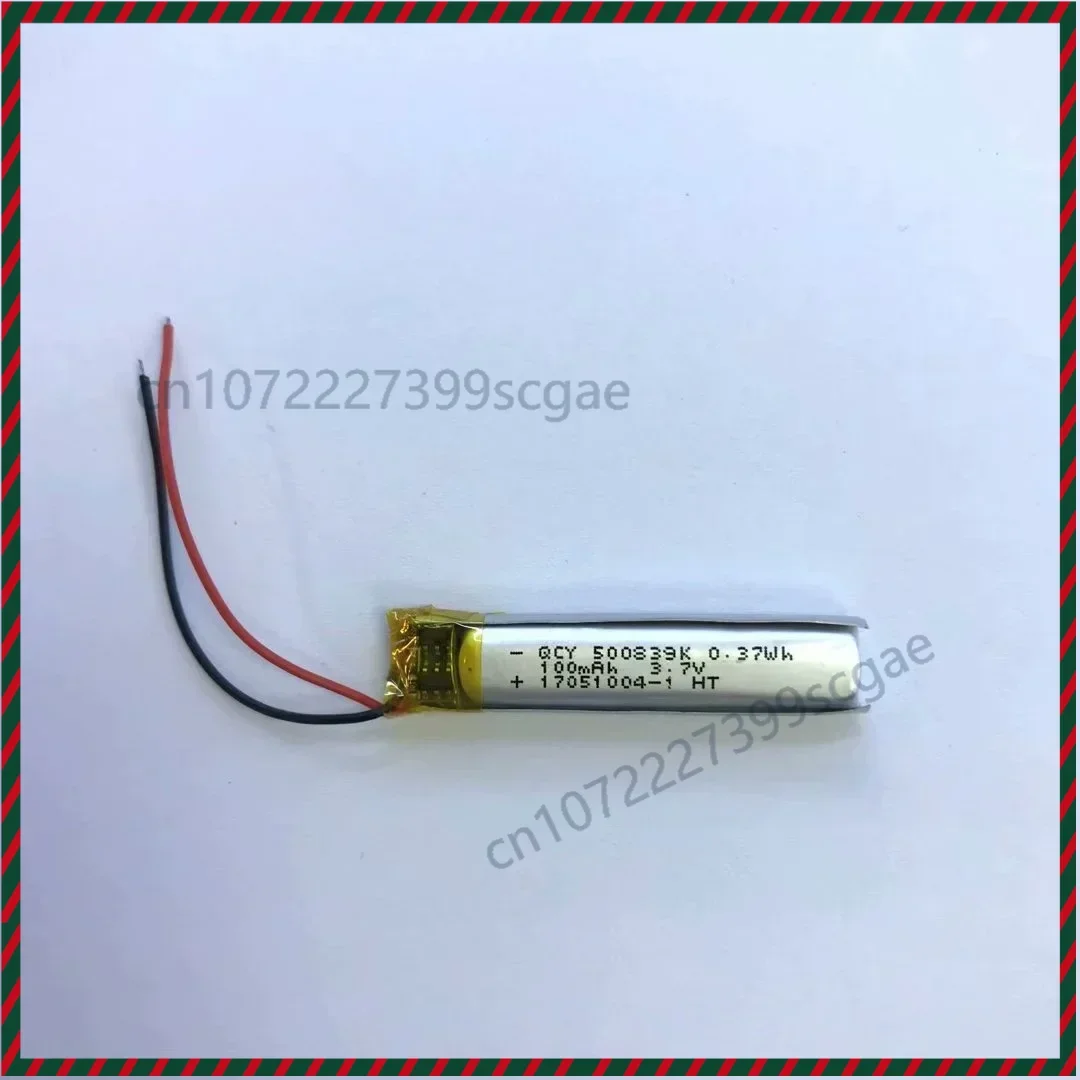 Compact 500839 Lithium Polymer 100mAh 3.7V Battery for Voice Recorders Smart Wearables & Bluetooth Earphones