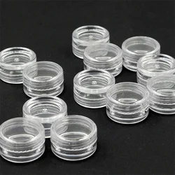 50/100/200pcs 2.5ml Clear Cosmetic Bottles Containers Pot Sample Clear Cream Jar For Nail Arts Small Clear Can Tin For Balm