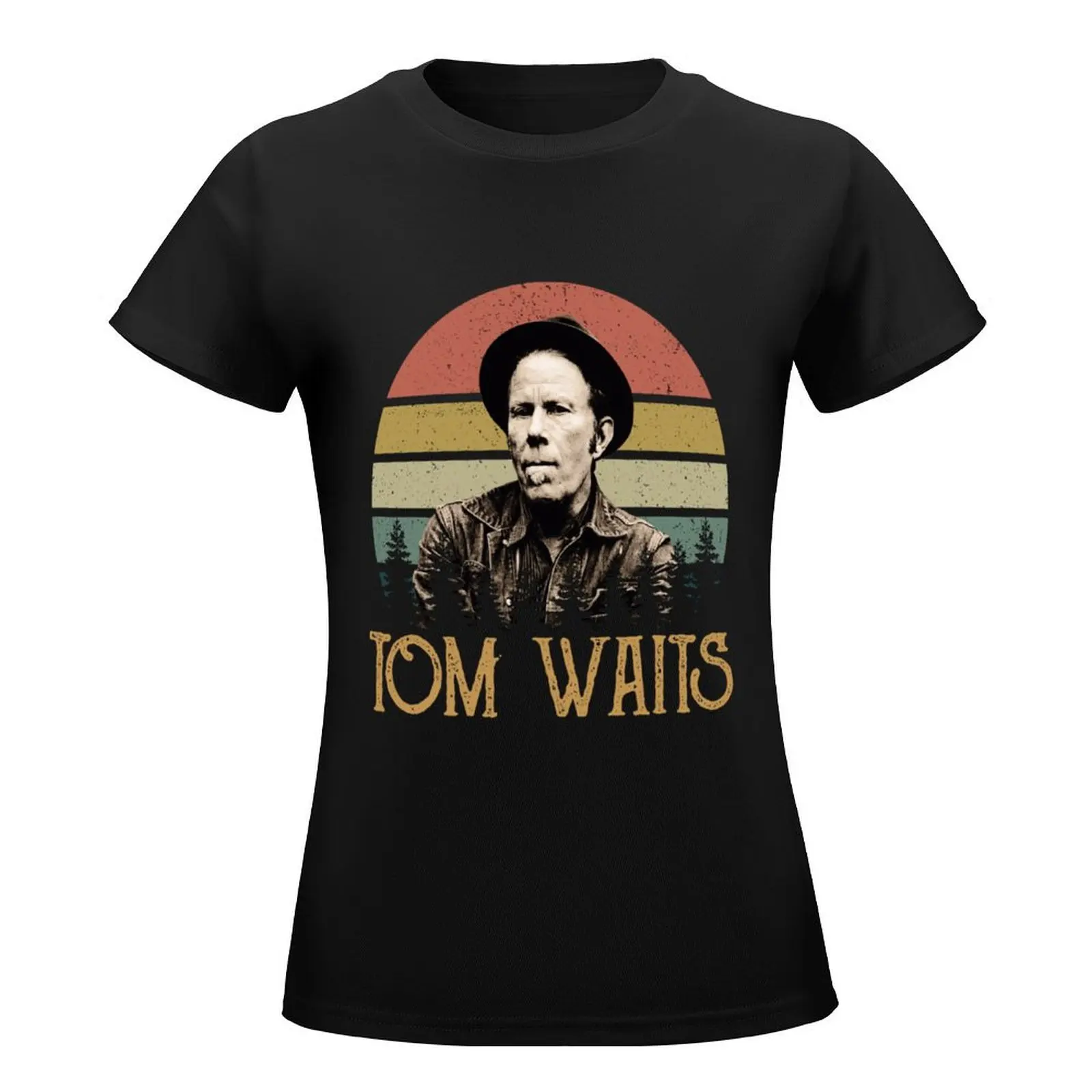 Day Gifts Tom Waits Music Icons T-Shirt tops Blouse kawaii clothes cute tops ariat shirts for Women