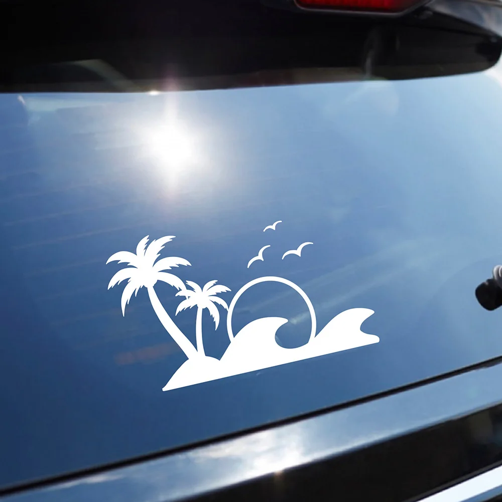 Sunset Car Window Stickers  Adventure Ocean Nature Decals Cool Beach Sunrise Auto Decor Vinyl Accessories