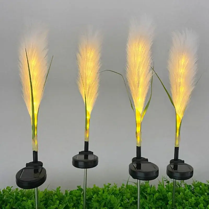 Reed LED Lights Outdoor Waterproof LED Lights 2PCS Energy Saving Cute Stake Lights Multipurpose Decoration For Garden Patio