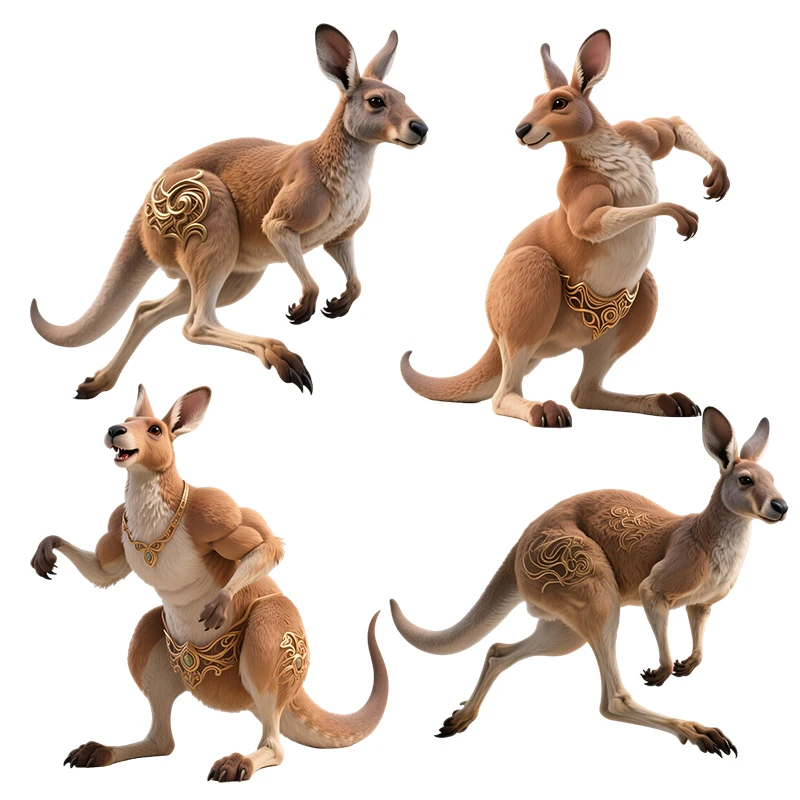 Three Ratels CEE5 Funny Strong Kangaroo Animal Wall Stickers for Home Decoration iPad decals Car Stickers Waterproof