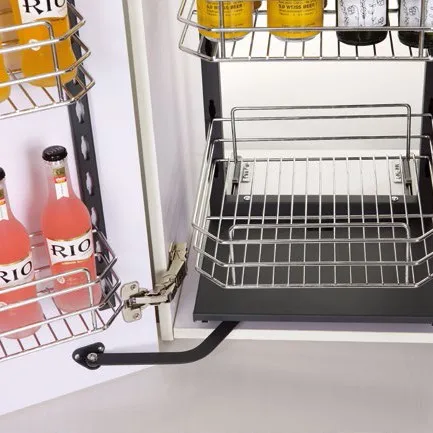 Multi-layer tall cabinet pull basket Damping guide rail high depth pull basket