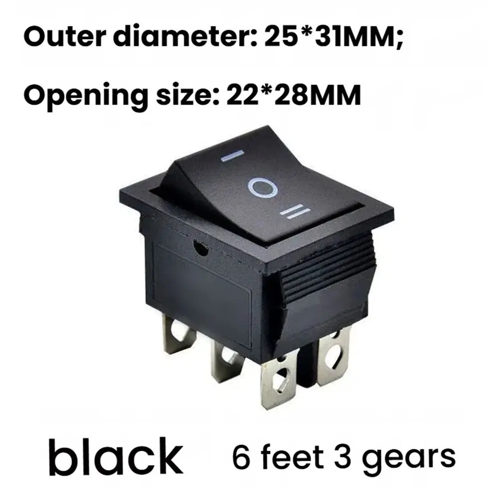 KCD4 Rocker Switch Set (2 pcs) Designed for 3-Position On-Off-On Operation and 6-Pin Terminal Integration in Marine Use