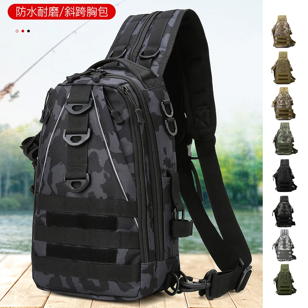 

Fishing Lure Backpack, Outdoor Hiking, Camping, Sports Travel, Waterproof And Wear-Resistant Oxford Cloth Tactical Crossbody Bag