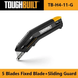 TOUGHBUILT TB-H4-11-G Clip-on Tool Knife Fixed Blade+Sliding Guard (contains 5 blades) Multi-functional Utility Knife Hand Tools