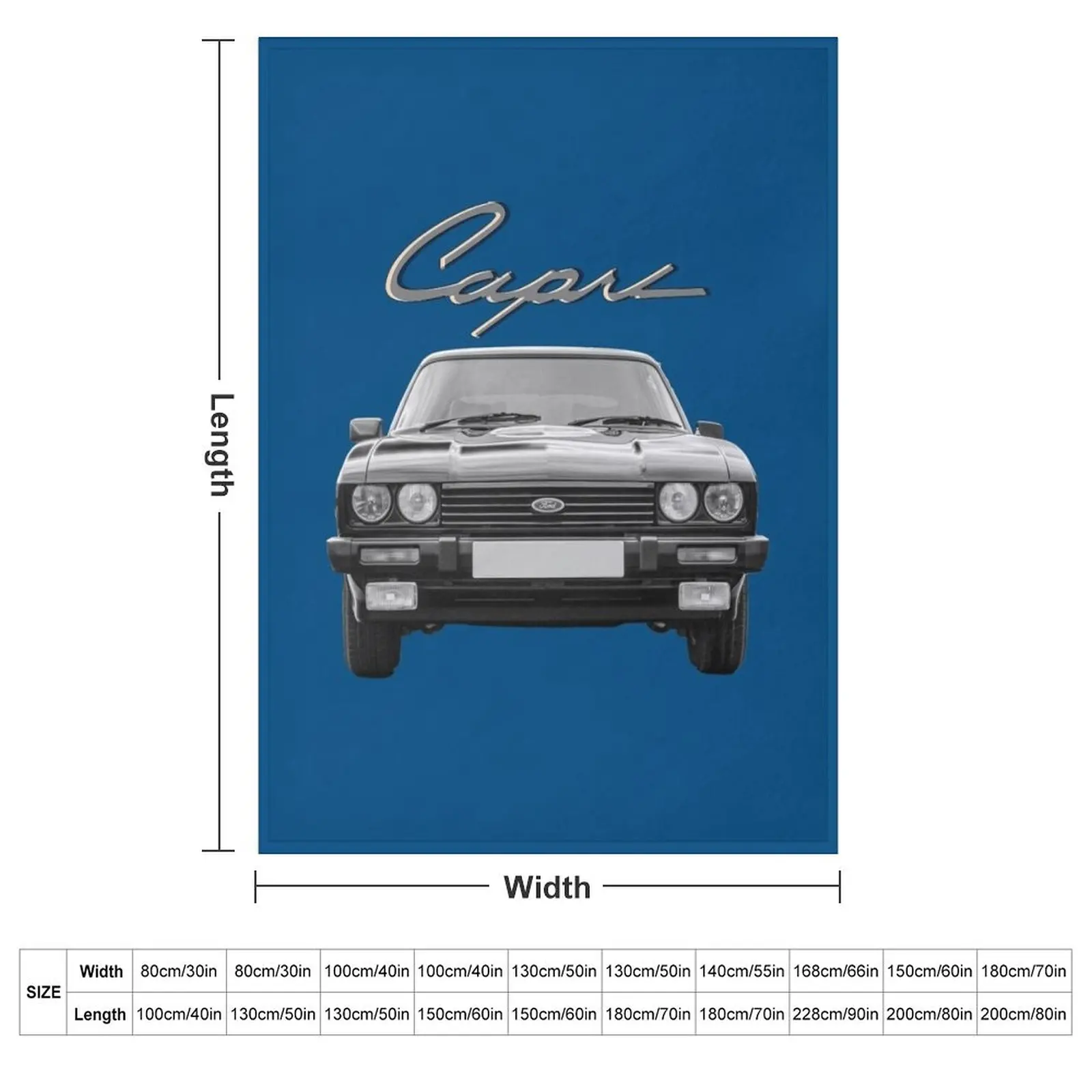 Ford Capri MK3 Throw Blanket blankets ands Personalized Gift Bed for babies Blankets