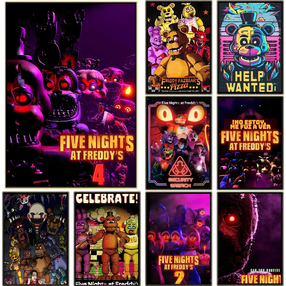 1PC Popularity Poster FNAF Five-nights-At-Freddys Ultimate Group Poster Paper Print Home Living Room Bedroom Entrance Bar