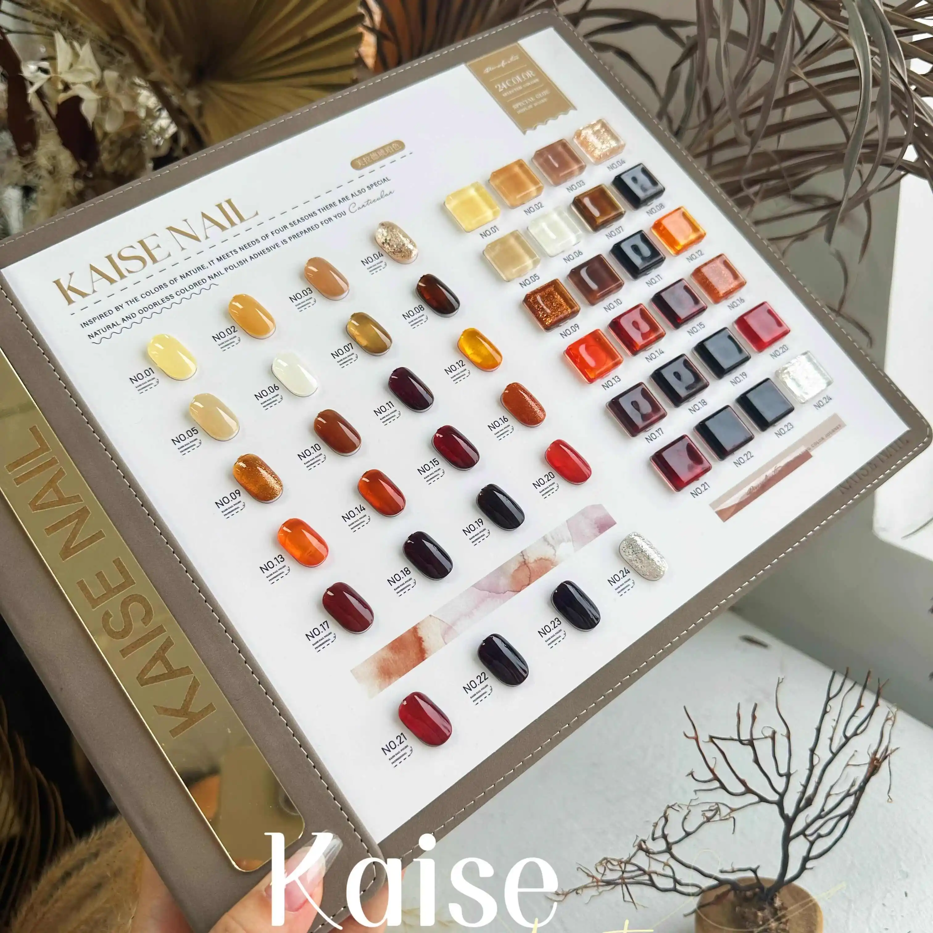 KAISE 24 Farben Beliebte Herbst- und Winterfarben Nagelgel-Set Nail Art Kit 2024 Neue Mode Heißer Verkauf Ungiftiges UV-Gel Nagelstudio