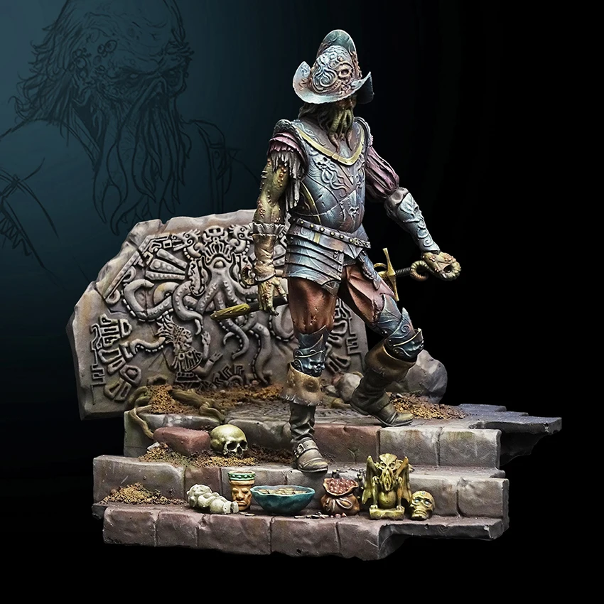 Resin soldier 1/24   ancient man warrior stand with base   Model Unassambled Unpainted  Figure Building Kit