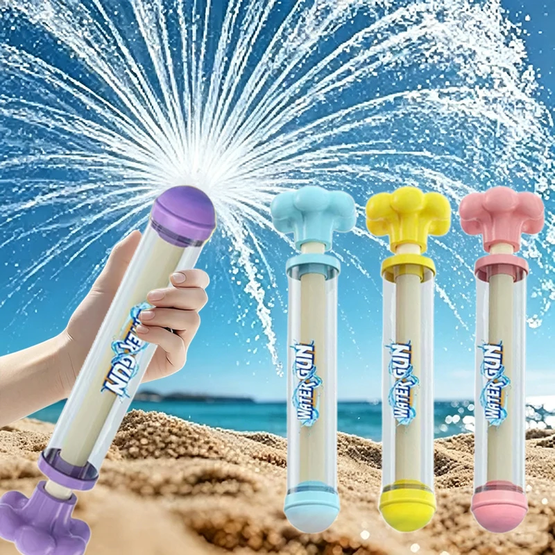 1/2/4pcs ﻿Pusher Type Fun Water Squirt Toy Summer Water Gun Water Splashing Festival Prop Outdoor Leisure Water Play Game TMZ