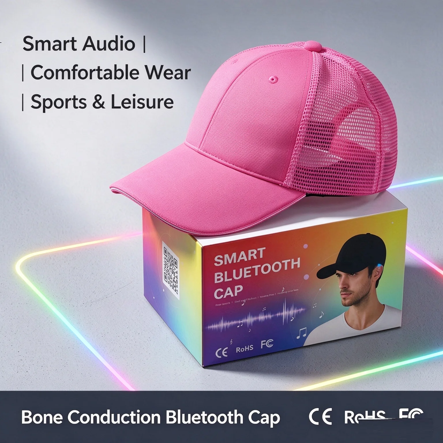 Magnetic Charging Cable Bone Conduction - หมวกบลูทูธอัจฉริยะแบบไร้สาย ปรับได้ ระบบนำเสียงผ่านกระดูก ชาร์จแม่เหล็ก สำหรับกีฬากลางแจ้ง ฟังเพลง